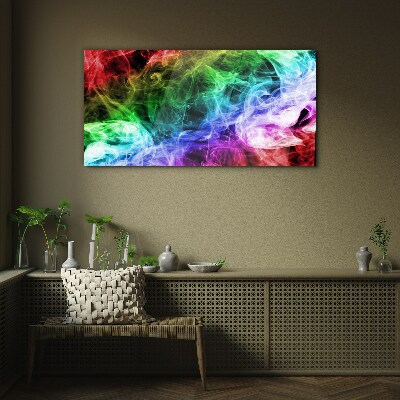 Colorful Smoke Swirl Glass Wall Art