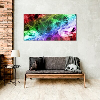 Colorful Smoke Swirl Glass Wall Art