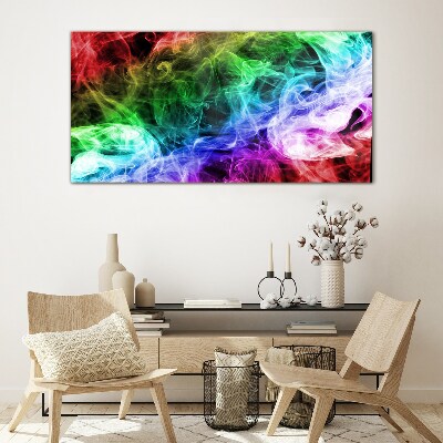 Colorful Smoke Swirl Glass Wall Art