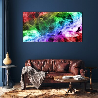 Colorful Smoke Swirl Glass Wall Art