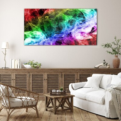 Colorful Smoke Swirl Glass Wall Art