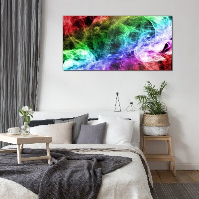 Colorful Smoke Swirl Glass Wall Art