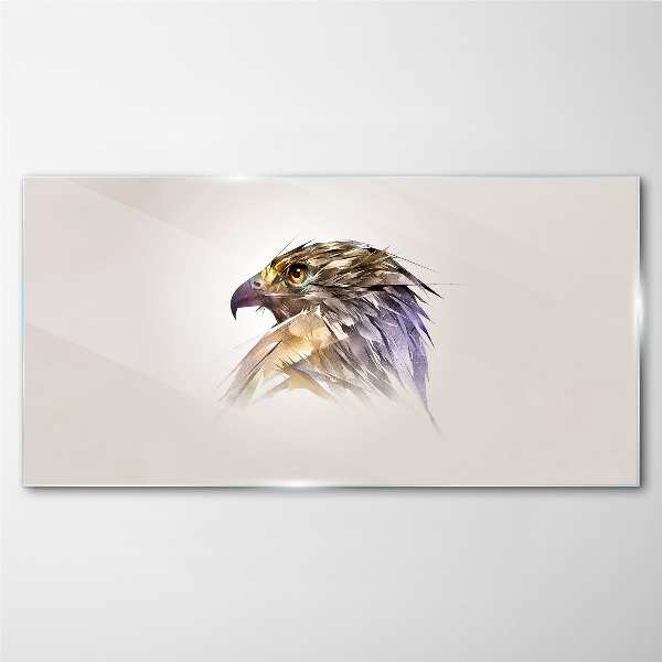 Portrait of an eagle in delicate shades Glass Wall Art