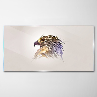 Portrait of an eagle in delicate shades Glass Wall Art