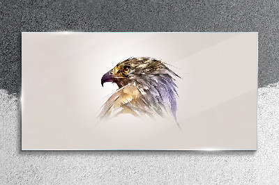 Portrait of an eagle in delicate shades Glass Wall Art