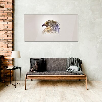 Portrait of an eagle in delicate shades Glass Wall Art