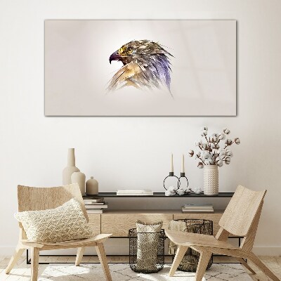 Portrait of an eagle in delicate shades Glass Wall Art