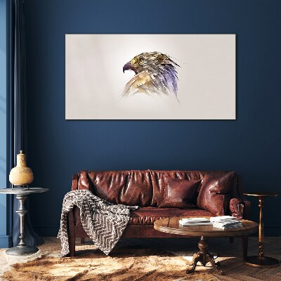 Portrait of an eagle in delicate shades Glass Wall Art