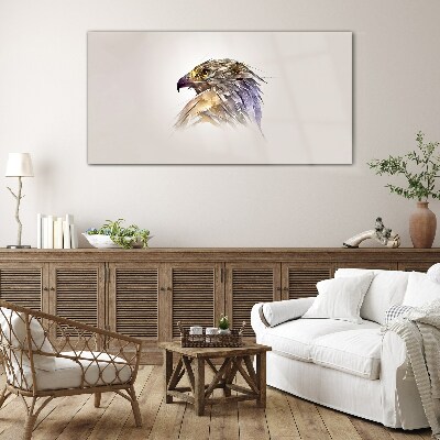 Portrait of an eagle in delicate shades Glass Wall Art