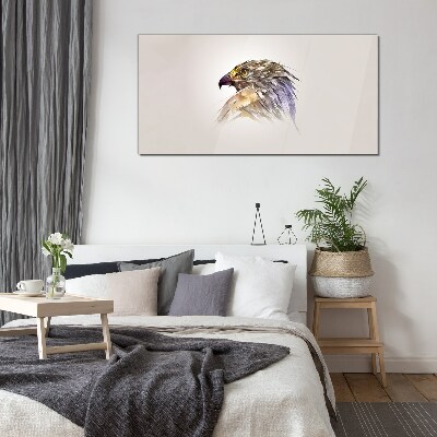 Portrait of an eagle in delicate shades Glass Wall Art