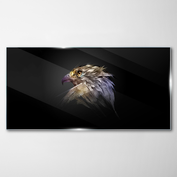 Portrait of an eagle in an abstract form Glass Wall Art