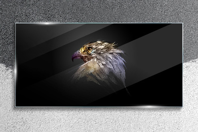 Portrait of an eagle in an abstract form Glass Wall Art