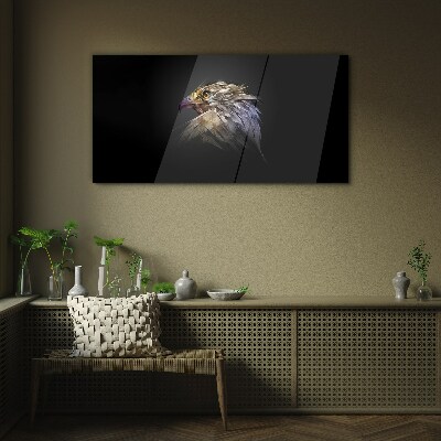 Portrait of an eagle in an abstract form Glass Wall Art