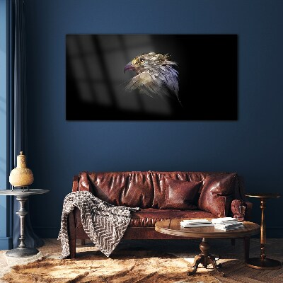 Portrait of an eagle in an abstract form Glass Wall Art