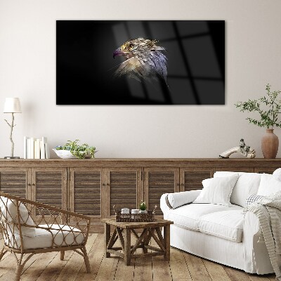 Portrait of an eagle in an abstract form Glass Wall Art