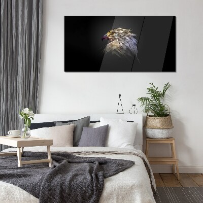 Portrait of an eagle in an abstract form Glass Wall Art