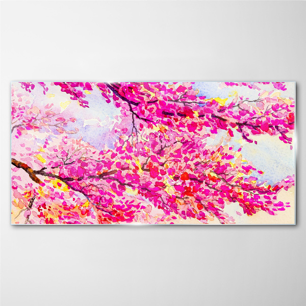 Flower explosions in pink Glass Wall Art