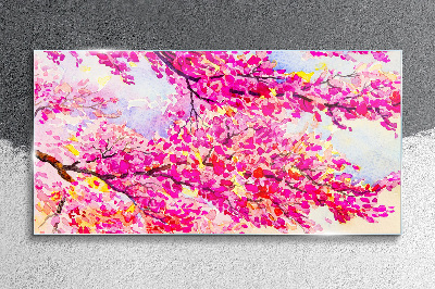 Flower explosions in pink Glass Wall Art