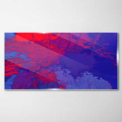 A wave of colors in purple and blue Glass Wall Art
