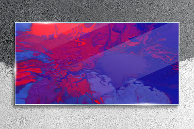 A wave of colors in purple and blue Glass Wall Art