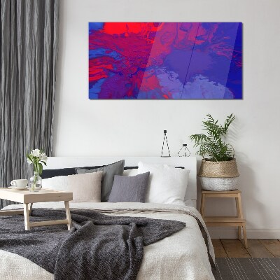 A wave of colors in purple and blue Glass Wall Art