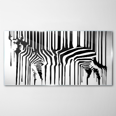 Distorted faces in black and white Glass Wall Art