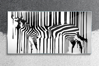 Distorted faces in black and white Glass Wall Art