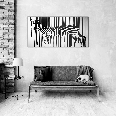 Distorted faces in black and white Glass Wall Art