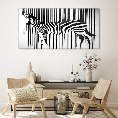 Distorted faces in black and white Glass Wall Art