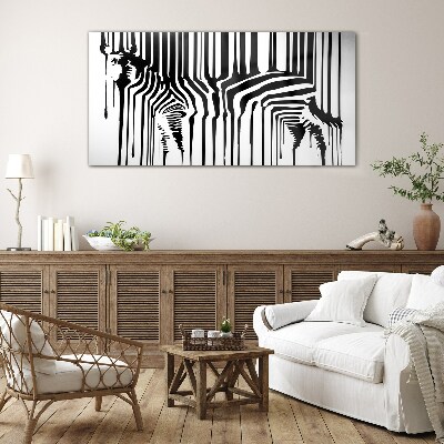 Distorted faces in black and white Glass Wall Art