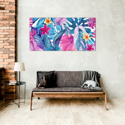 Tropical Mosaic of Colors Glass Wall Art