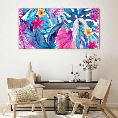 Tropical Mosaic of Colors Glass Wall Art