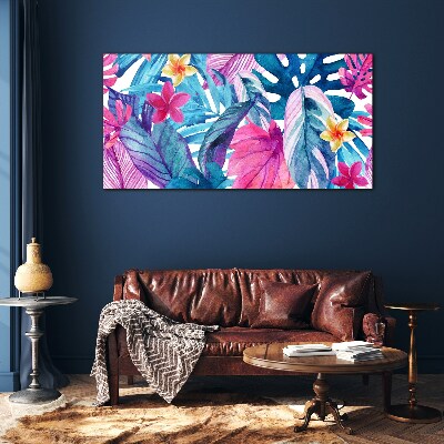 Tropical Mosaic of Colors Glass Wall Art