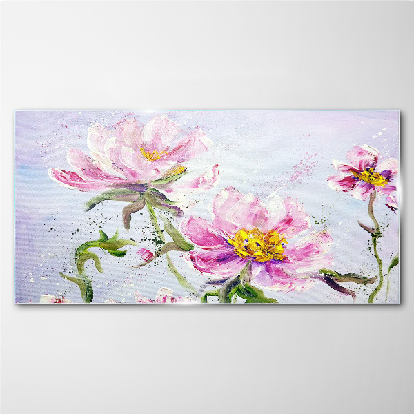 Floral dreams in pastel tones Glass Wall Art