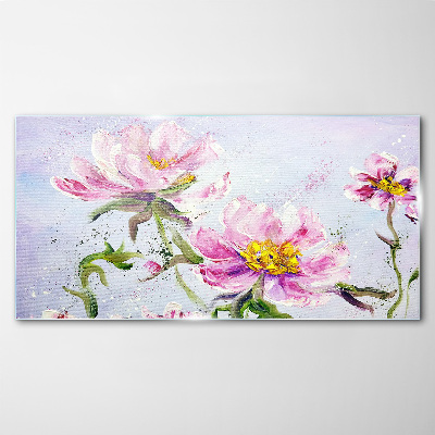 Floral dreams in pastel tones Glass Wall Art