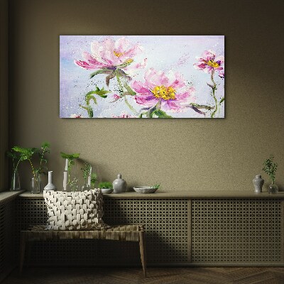 Floral dreams in pastel tones Glass Wall Art