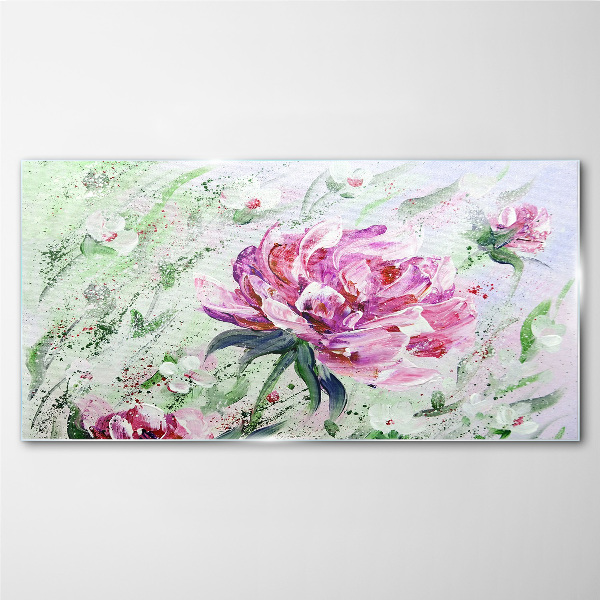 Floral arrangement in pastel shades Glass Wall Art