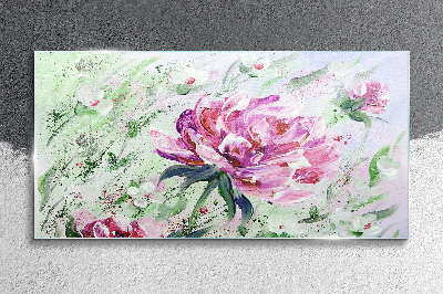 Floral arrangement in pastel shades Glass Wall Art
