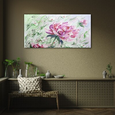 Floral arrangement in pastel shades Glass Wall Art