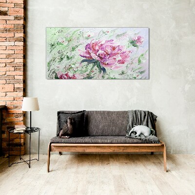 Floral arrangement in pastel shades Glass Wall Art