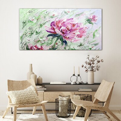 Floral arrangement in pastel shades Glass Wall Art