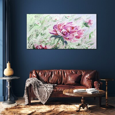Floral arrangement in pastel shades Glass Wall Art