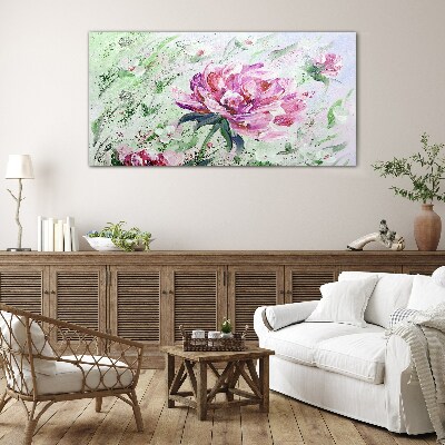 Floral arrangement in pastel shades Glass Wall Art