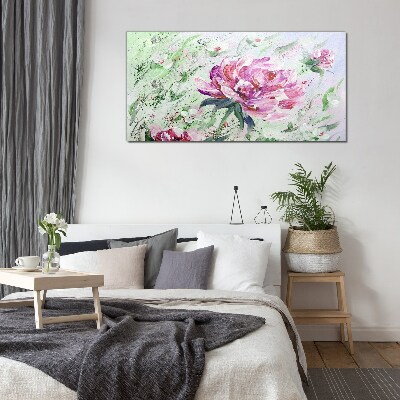 Floral arrangement in pastel shades Glass Wall Art