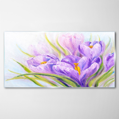 Floral dreams in shades of purple Glass Wall Art