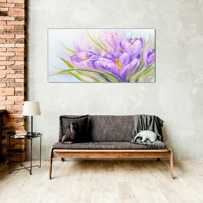 Floral dreams in shades of purple Glass Wall Art