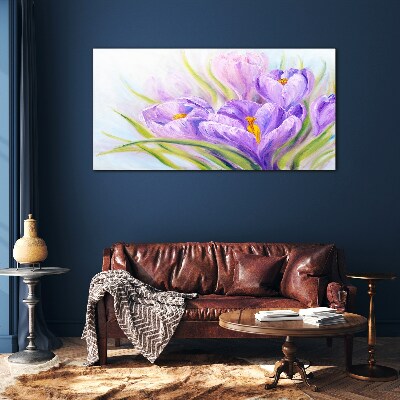 Floral dreams in shades of purple Glass Wall Art