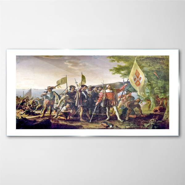 Conquest of the New World Glass Wall Art