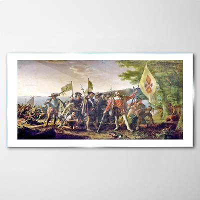 Conquest of the New World Glass Wall Art