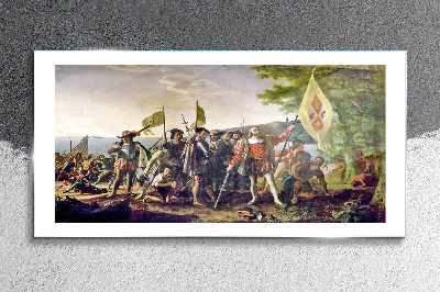 Conquest of the New World Glass Wall Art